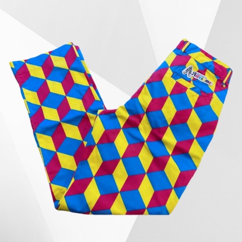 Royal & Awesome Geometric Printed Golf Pants